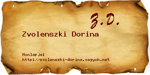 Zvolenszki Dorina névjegykártya